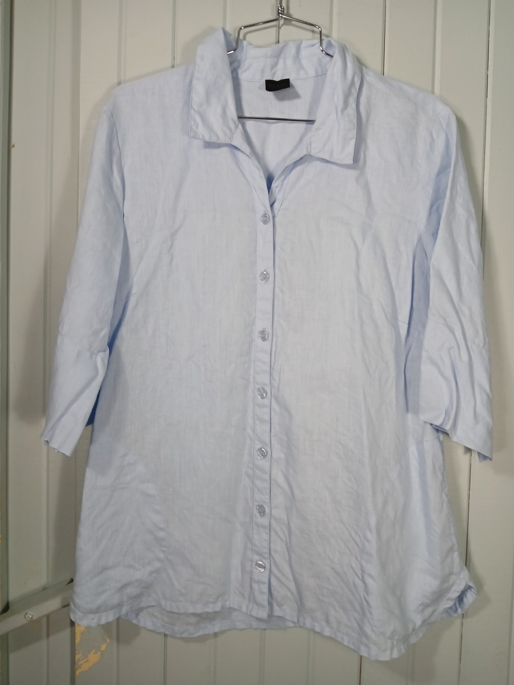 Light Blue Linen Button-Up Shirt